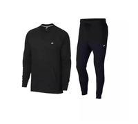 (Black, L) Nike Men's Optic Crewneck Fleece Tracksuit