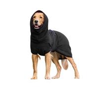 (Black, L) Pet Dog Towelling Quick Drying Robe Coat Jacket Puppy Apparel Clothes Sleepwear