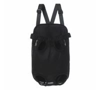 (Black, L) Pet Puppy Dog Cat Net Canvas Backpack Front Tote Carrier Travel Shoulder Bag