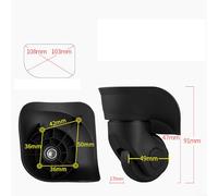 Black L, Replacement Luggage Wheels for Suitcases - 2-Piece Set of Durable Plastic Rotating Trolley Caster Wheels, Compatible with Most Hard and Soft Shell Suitcases, Size S (95mm Height)