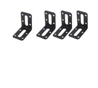 Black L-Shaped Corner Brackets Stainless Steel Shelf Adjustable Corner Drawer Fixing Right Angle Corner Brace(4 Sets-(D))