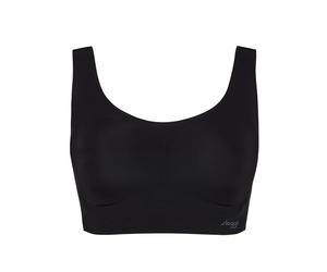 (Black, L) Sloggi Zero Feel Crop Top Invisible Comfort Womens Wire Free Wireless Bra Padded