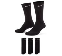 Nike Mens Everyday Cushion Crew Training Socks 3 Pairs in Black Cotton - Size UK 8-11