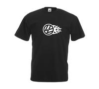 (Black, L) Vw Flames Campervan Graphic High Quality T-Shirt, Tee, Men's, Unisex