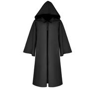 (Black, L) Wizard Witch Mantle Outfit Unisex Cloak Adults Vampires Robe Cosplays Costumes