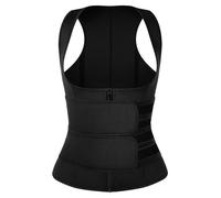 (black, L) Women Compression Vest Sauna Sweat Suit Waist Trainer Belt Slimming Shirt Shaper Workout Tank Tops