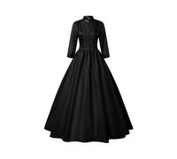 (black, L) Women's Medieval Gothic Victorian Renaissance Queen Dress Elegant Vintage Ball Gown Historical Costume