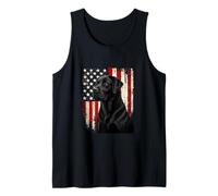 Black Lab 4th July USA American Flag Black Labrador Lovers Tank Top