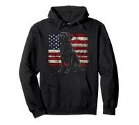 Black Lab American Flag Patriotic Labrador Owner Lab Dad Pullover Hoodie