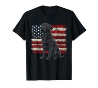 Black Lab American Flag Patriotic Labrador Owner Lab Dad T-Shirt