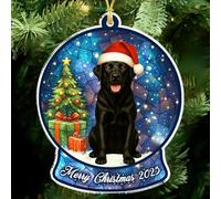 Black Lab Christmas Ornament 2025 - Labrador Ornament for Christmas Tree, Black Lab Ornaments, Dog Lovers Holiday Decoration