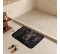 Black Lab Dog Bath Mat Rug - Super Soft Absorbent Bathroom Rugs Non-Slip Quick Dry Washable Bathroom Floor Mat for Shower Tub, Coral Velvet Kitchen & Entryway Rugs 19.7"x31.5"