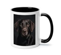 Black Lab Dog Ceramic Coffee Mug with Handle 11 Ounces, Porcelain Mug Coffee Cup Tea Mug Water Cup Ideal for Coffee,Tea,Latte,Cappuccino,Microwave & Dishwasher Safe Unique Gift Cup