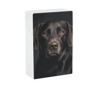 Black Lab Dog Cigarette Case, Plastic Waterproof Shockproof, Airtight Push Open Cigarette Box, Capacity King Size Cigarette Holder, Portable Cigarette Container for Outdoor Travel Camping Office