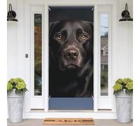 Black Lab Dog Door Banners for Front Doors, Spring Summer Decorative Door Cover Welcome Porch Banner Decoration Hanging Wall Background for Party Supplies Indoor Outdoor Home Decor