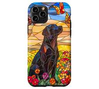 Black Lab Dog In Wildflower Meadow At Sunset Case for iPhone 11 Pro