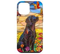 Black Lab Dog In Wildflower Meadow At Sunset Case for iPhone 12 mini
