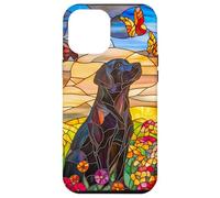 Black Lab Dog In Wildflower Meadow At Sunset Case for iPhone 12 Pro Max