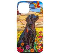 Black Lab Dog In Wildflower Meadow At Sunset Case for iPhone 13