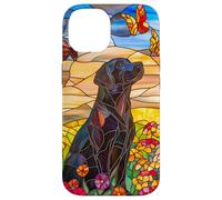 Black Lab Dog In Wildflower Meadow At Sunset Case for iPhone 14