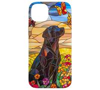 Black Lab Dog In Wildflower Meadow At Sunset Case for iPhone 14 Plus