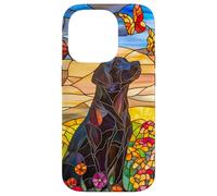 Black Lab Dog In Wildflower Meadow At Sunset Case for iPhone 14 Pro