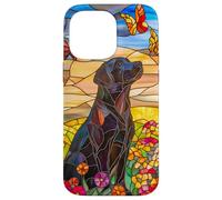 Black Lab Dog In Wildflower Meadow At Sunset Case for iPhone 14 Pro Max