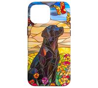 Black Lab Dog In Wildflower Meadow At Sunset Case for iPhone 16 Pro Max