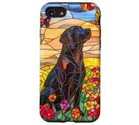 Black Lab Dog In Wildflower Meadow At Sunset Case for iPhone SE (2020) / 7/8