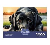 Black Lab Dog Resting Smooth Surface Pieces Great for Improving Patience, Focus And Cognitive Ability in Spare Time 70x50cm/1000pcs