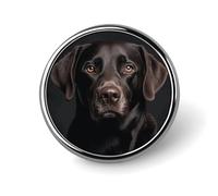 Black Lab Dog Round Badge Exquisite and Fashionable Appearance Metal Emblem Round Button Pins for Clothing Bags Hat Decoration Jewelry Gift