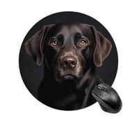 Black Lab Dog Round Mouse Pad 7.8 Inch Portable Non-Slip Rubber Base Office Mouse Mat Waterproof Durable Smooth Surface Computer Mousepad for Laptop Desktop
