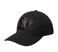 Black Lab Dog Trucker Hat Baseball Cap Men Women Golf Hat Adjustable Fender Hats for Running Fishing Gym, Black-style, One size