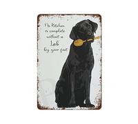 Black Lab Kitchen Art Print,Creative Tin Sign Skeleton, Funny Novelty Metal Sign, Vintage Wall Decor for Home Door Garden Bar Restaurant Cafe Office Shop Club Gift 8x12 Inch