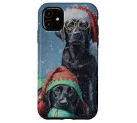 Black Lab Labrador Dog Christmas Snow Holiday Art Case for iPhone 11