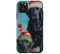 Black Lab Labrador Dog Christmas Snow Holiday Art Case for iPhone 11 Pro Max