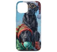 Black Lab Labrador Dog Christmas Snow Holiday Art Case for iPhone 13