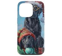 Black Lab Labrador Dog Christmas Snow Holiday Art Case for iPhone 13 Pro