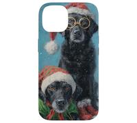 Black Lab Labrador Dog Christmas Snow Holiday Art Case for iPhone 14