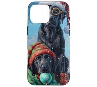 Black Lab Labrador Dog Christmas Snow Holiday Art Case for iPhone 16 Pro Max