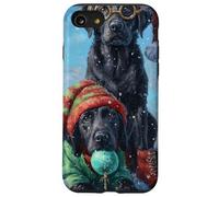 Black Lab Labrador Dog Christmas Snow Holiday Art Case for iPhone SE (2020) / 7/8