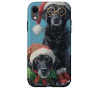 Black Lab Labrador Dog Christmas Snow Holiday Art Case for iPhone XR