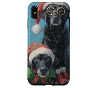 Black Lab Labrador Dog Christmas Snow Holiday Art Case for iPhone XS Max