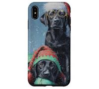 Black Lab Labrador Dog Christmas Snow Holiday Art Case for iPhone XS Max