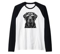Black Lab Labrador Retriever Dog Wearing Sunglasses Graphic Raglan Baseball Tee