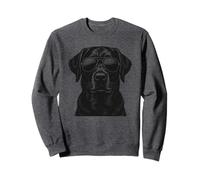 Black Lab Labrador Retriever Dog Wearing Sunglasses Graphic Sweatshirt