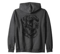 Black Lab Labrador Retriever Dog Wearing Sunglasses Graphic Zip Hoodie