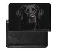 Black Lab Passport Holder Premium PU Leather Passport Cover Portable Travel Passport Protector Case Unisex Travel Essentials Document Organizer for Vacation Business Trips