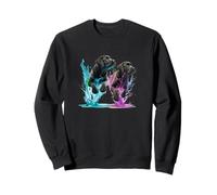 Black Lab Puppies Colorful Splash Blue Pink Art Sweatshirt