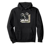 Black Lab Puppies Dock Duo Cute Labrador Art Pullover Hoodie
